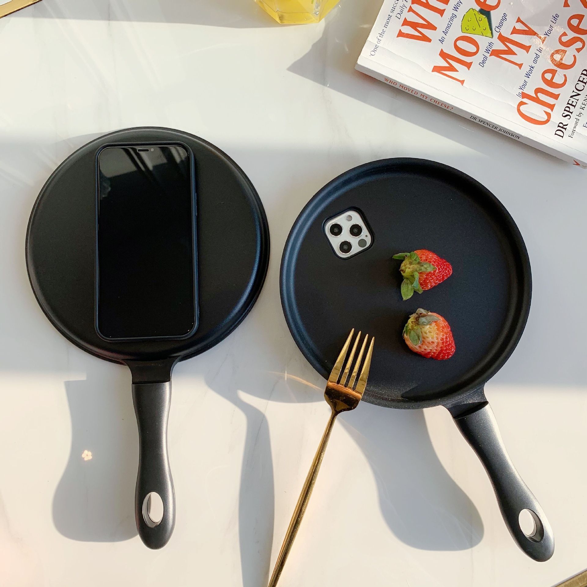 Hot Sale 3D Frying Pan Shape Phone Case for iPhone 14 Creative Funny Cooking Design PC Cover for iPhone 13 12 11 7 8 X XR XS MAX