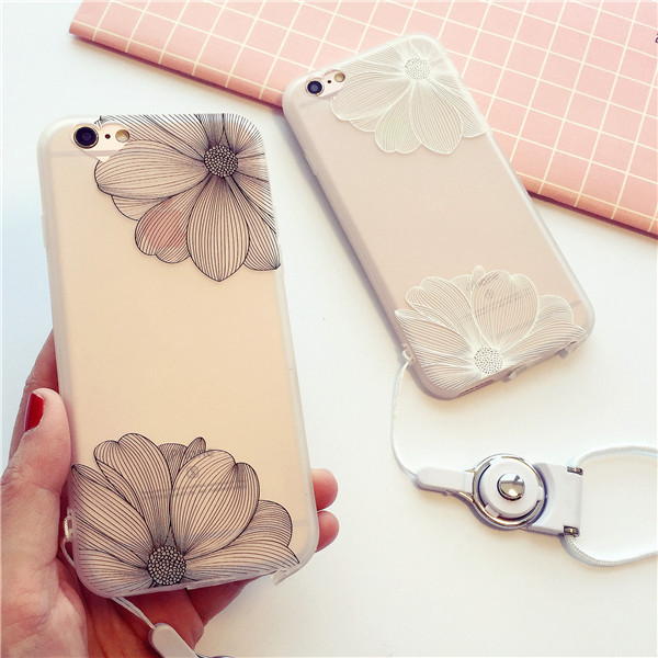 Hot Sale Elegant Embossed Lotus Pattern Phone Case for iPhone 13 Retro Lace Floral TPU Cover for iPhone 12/11/6/7/8/X/XR/XS/MAX