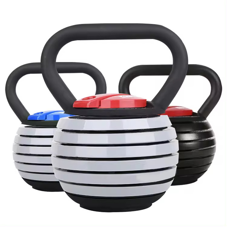 Dinuo Wholesale Strength Training Cast Iron Customized Logo Adjustable Kettlebell 20LB 40LB