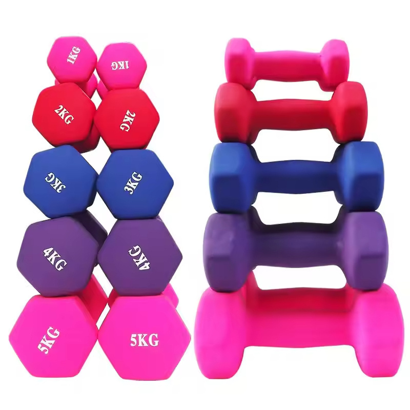 Dinuo 1LB-50LB Gym Strength Training Weight Lifting Colorful Bone Shaped Neoprene Coating Dipping Dumbbell