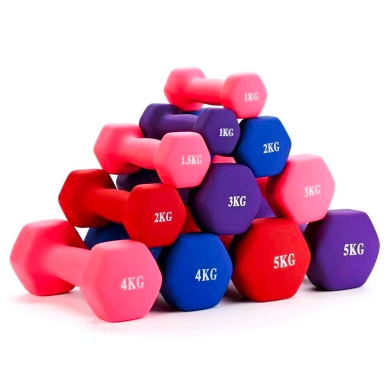 Dinuo 1LB-50LB Gym Strength Training Weight Lifting Colorful Bone Shaped Neoprene Coating Dipping Dumbbell