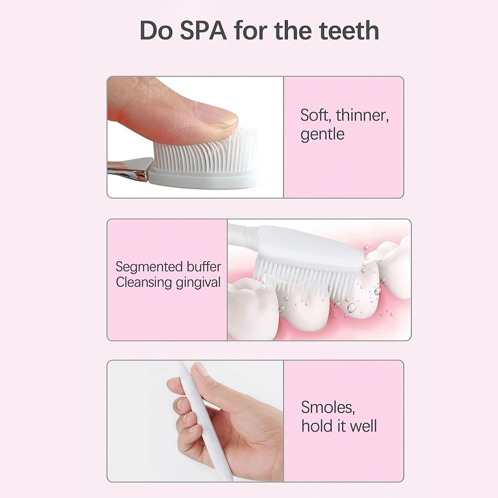 biodegradable inhibit bacterial toothbrush with replaceable head TPU nano soft bristles toothbrush