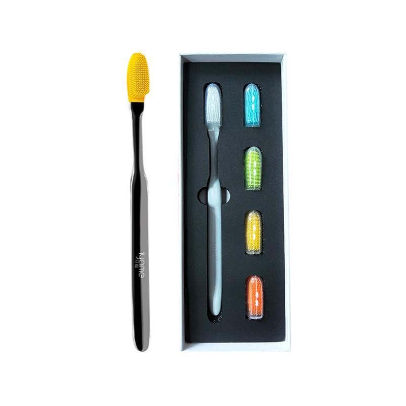 biodegradable inhibit bacterial toothbrush with replaceable head TPU nano soft bristles toothbrush