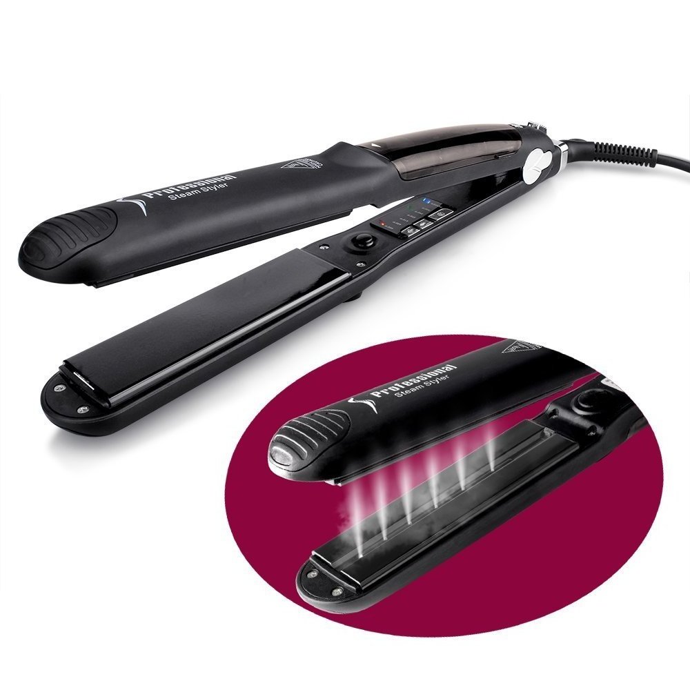 Steam Flat Iron Tourmaline Ceramic Vapor Professional Hair Straightener with Argan Oil Infusion Straightening Irons