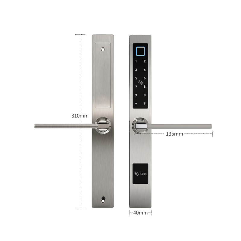 Mico Sliding Closet Door Locks Sliding Door Hook Lock Black Privacy Biometric Door Lock with Fingerprint with Code with Wifi