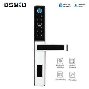 tuya smart water proof electronic  60 backset digital motise double magnetic key lock for push in sliding aluminium steel  door