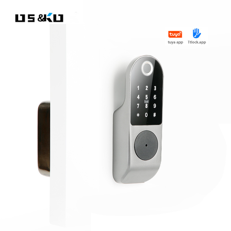 auto wifi key cylinder mobile waterproof security door ttlock latch smart vertical slide electric biometric fingerprint rim lock