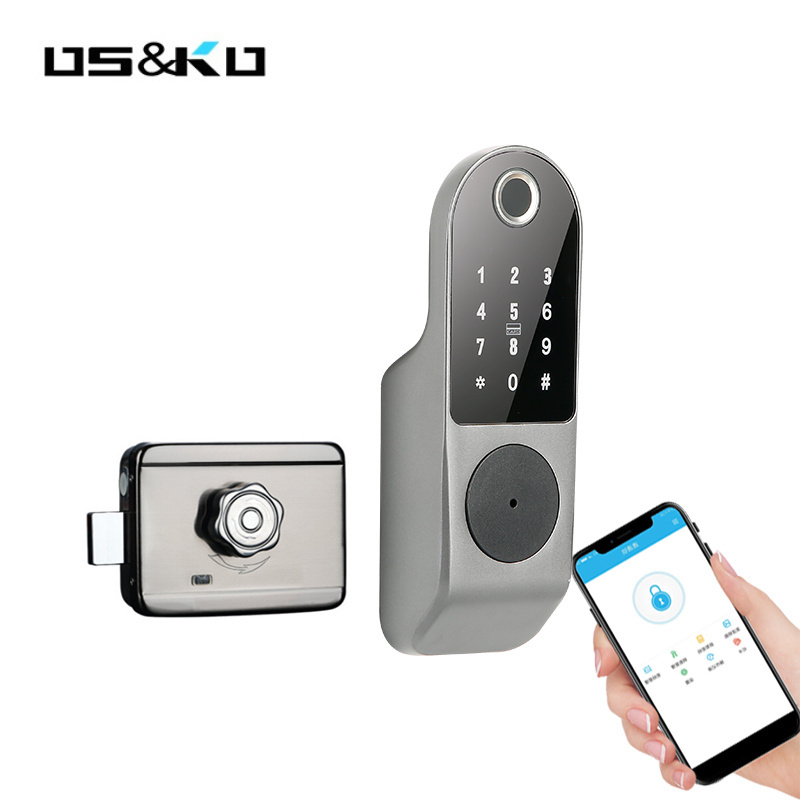 auto wifi key cylinder mobile waterproof security door ttlock latch smart vertical slide electric biometric fingerprint rim lock