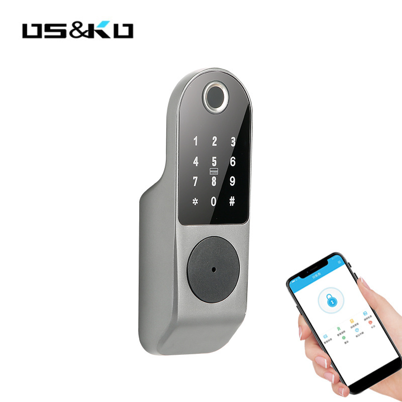 auto wifi key cylinder mobile waterproof security door ttlock latch smart vertical slide electric biometric fingerprint rim lock