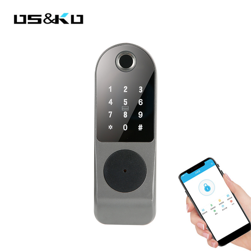 auto wifi key cylinder mobile waterproof security door ttlock latch smart vertical slide electric biometric fingerprint rim lock