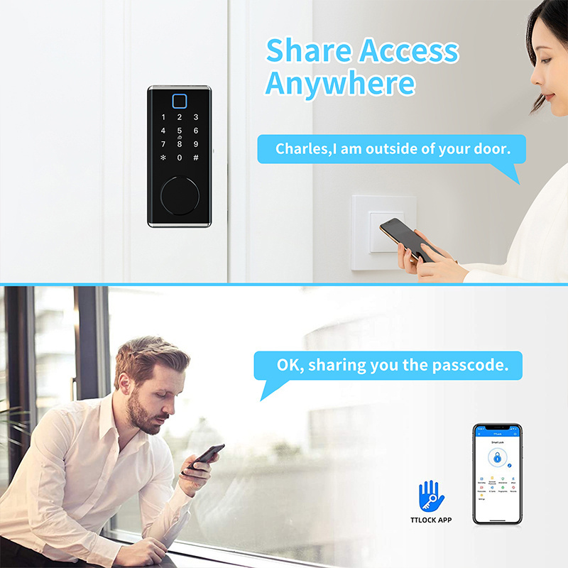 Smart Lock Keyless Entry Deadbolt Door Lock Digital Electronic Blue tooth Deadbolt Door Lock with Keypad Works with APP Codes