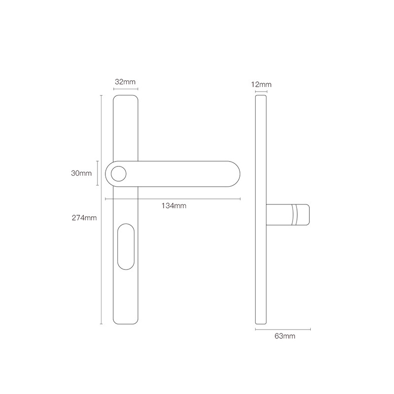 security outdoor biometric keyless side code smart handle digital sliding glass double sided fingerprint gate door lock for home