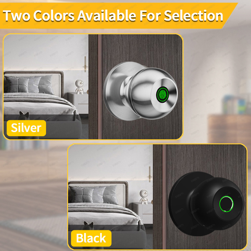 interior door knobs with lock cylindrical blue tooth tuya latch round set black master key tuya door knob ball  euro smart lock