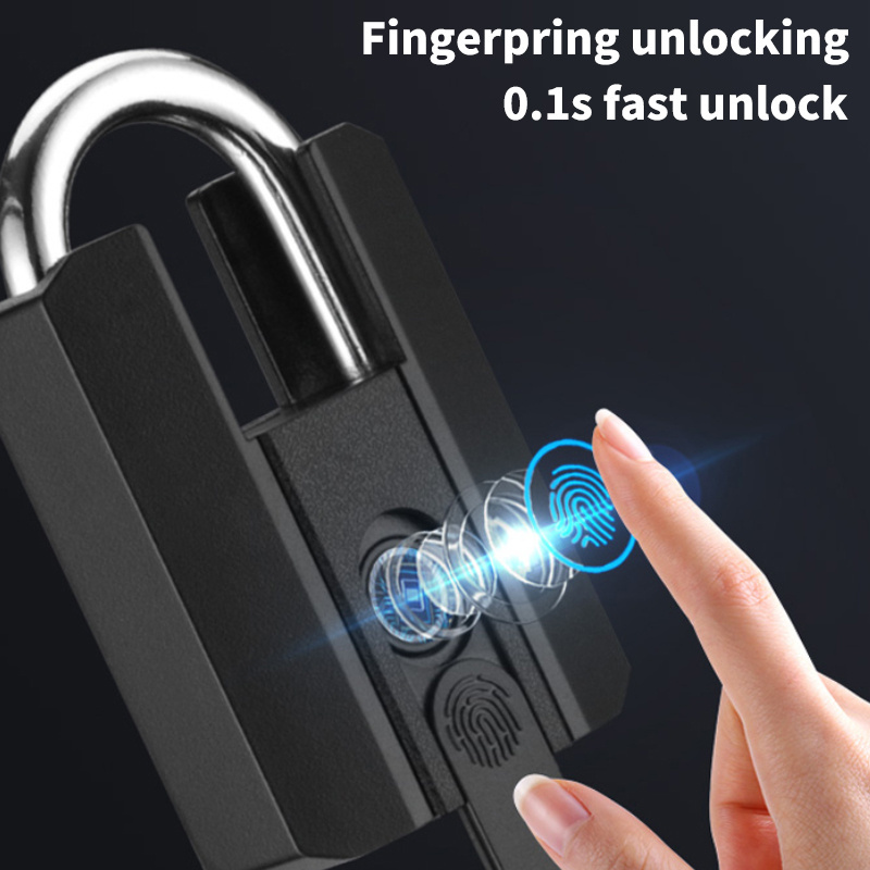 anti-theft high security ip65 eyless set small  transparent price  fingerprint padlock waterproof padlock