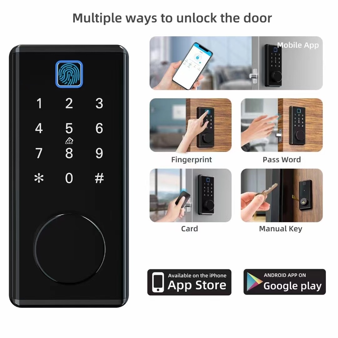 rustproof  keypad interior ttlock keyplus smart lock, keyless entry tuya dead bolt smart locks for front door  with dry battery