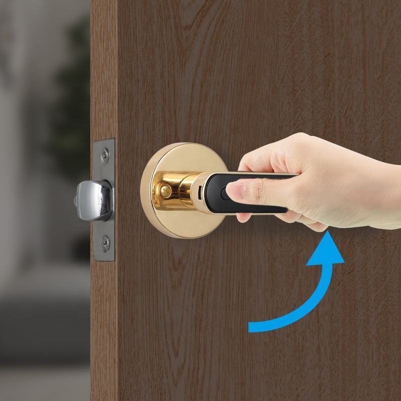 home bedroom smart door lock iron gate digital combination finger print safety  handle mortise handle lever lock