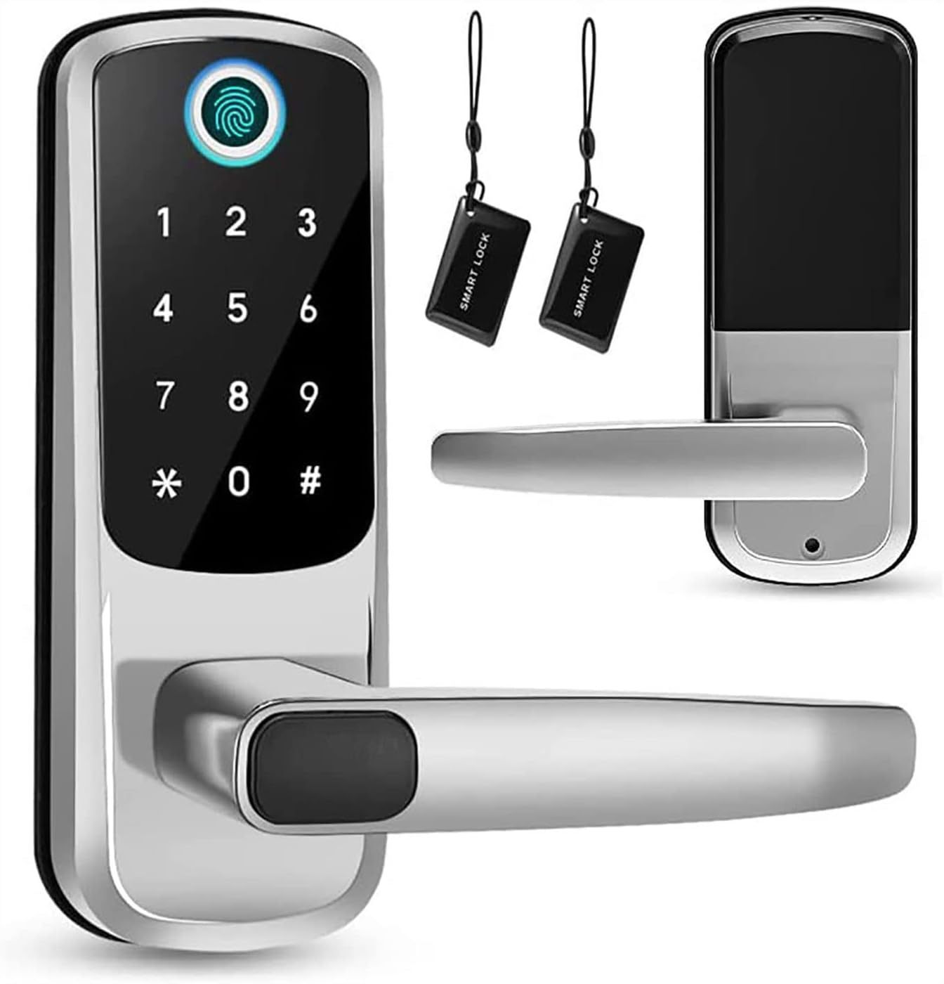 Electric door handle lock mortise cylinders biometric fingerprint keyless for bedroom wooden home digital smart life lock