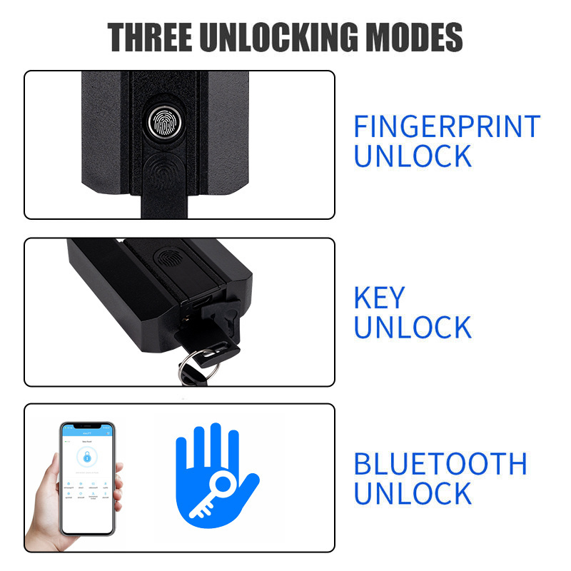 Iron Gate Digital Smart Door Lock Fingerprint Unlock Waterproof Outdoor Keyless Entrance Electric Padlock For Gate Biometric