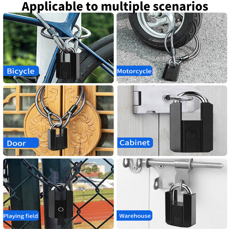 Iron Gate Digital Smart Door Lock Fingerprint Unlock Waterproof Outdoor Keyless Entrance Electric Padlock For Gate Biometric