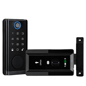 keyless front door entry biometric fingerprint automatic deadbolt lock ble black american deadbolt lock