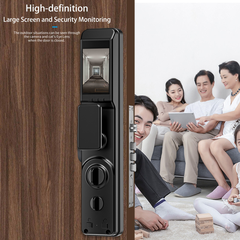 mechanical keyless entry door lock 3d face smart door lock security camera monitor wholesale price aluminum door lock cylinder