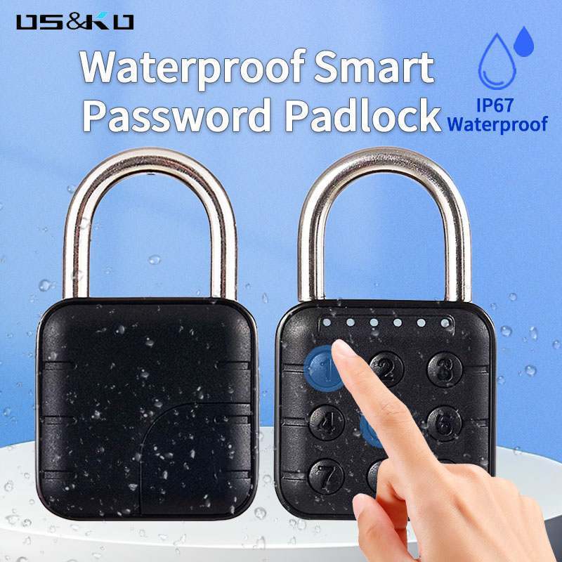 Smart Padlock With Number Disc Password Stainless Steel Padlock Waterproof Outside Door