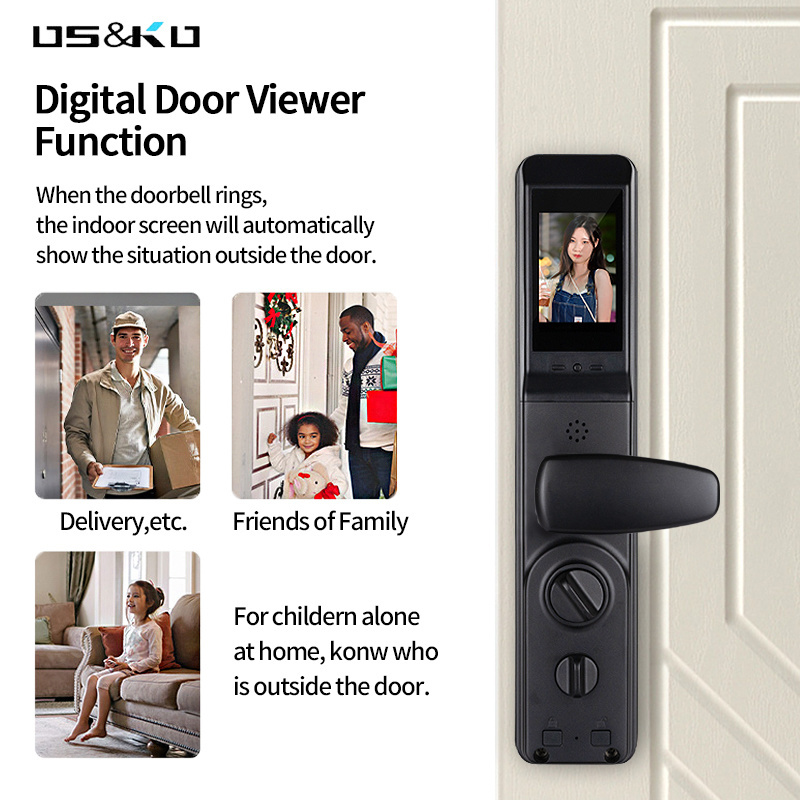 Home Front Door Keyless Smart Lock 3D Face Recognition Smart Door Lock With Camera Finger vein door lock