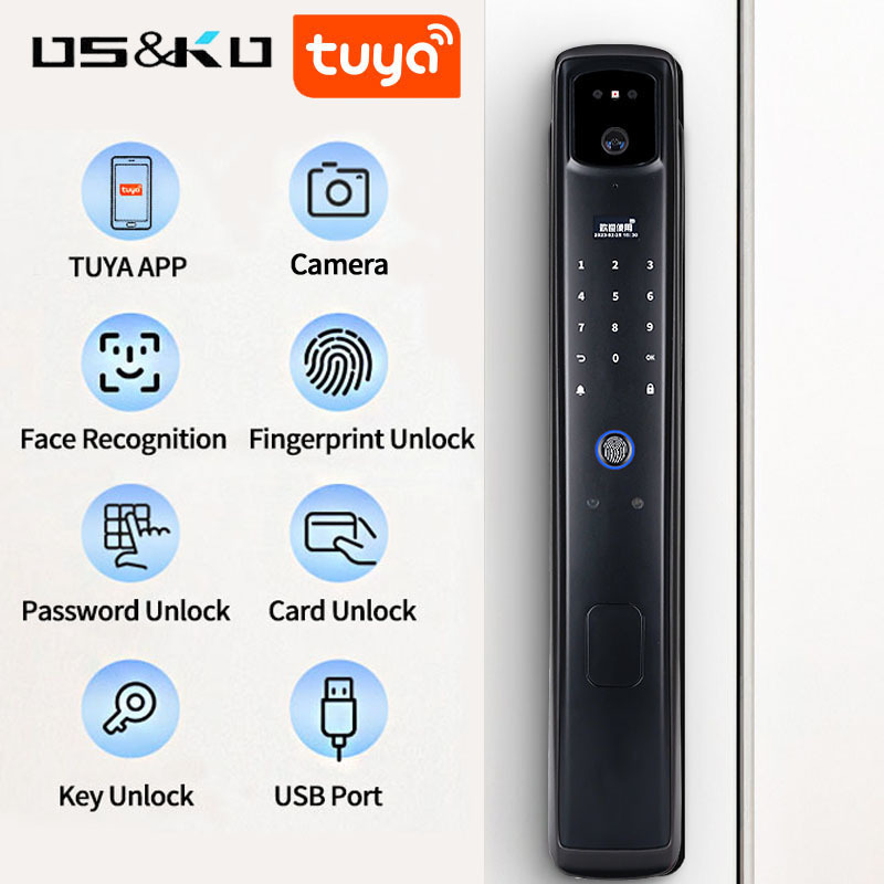 Home Front Door Keyless Smart Lock 3D Face Recognition Smart Door Lock With Camera Finger vein door lock