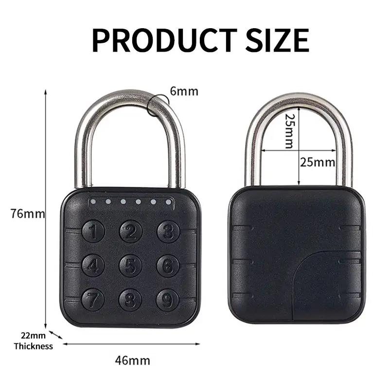 School Gym Cabinet Mini Waterproof IP67 Padlocks,Luggage Travel Lock Biometric Security Fingerprint Padlocks