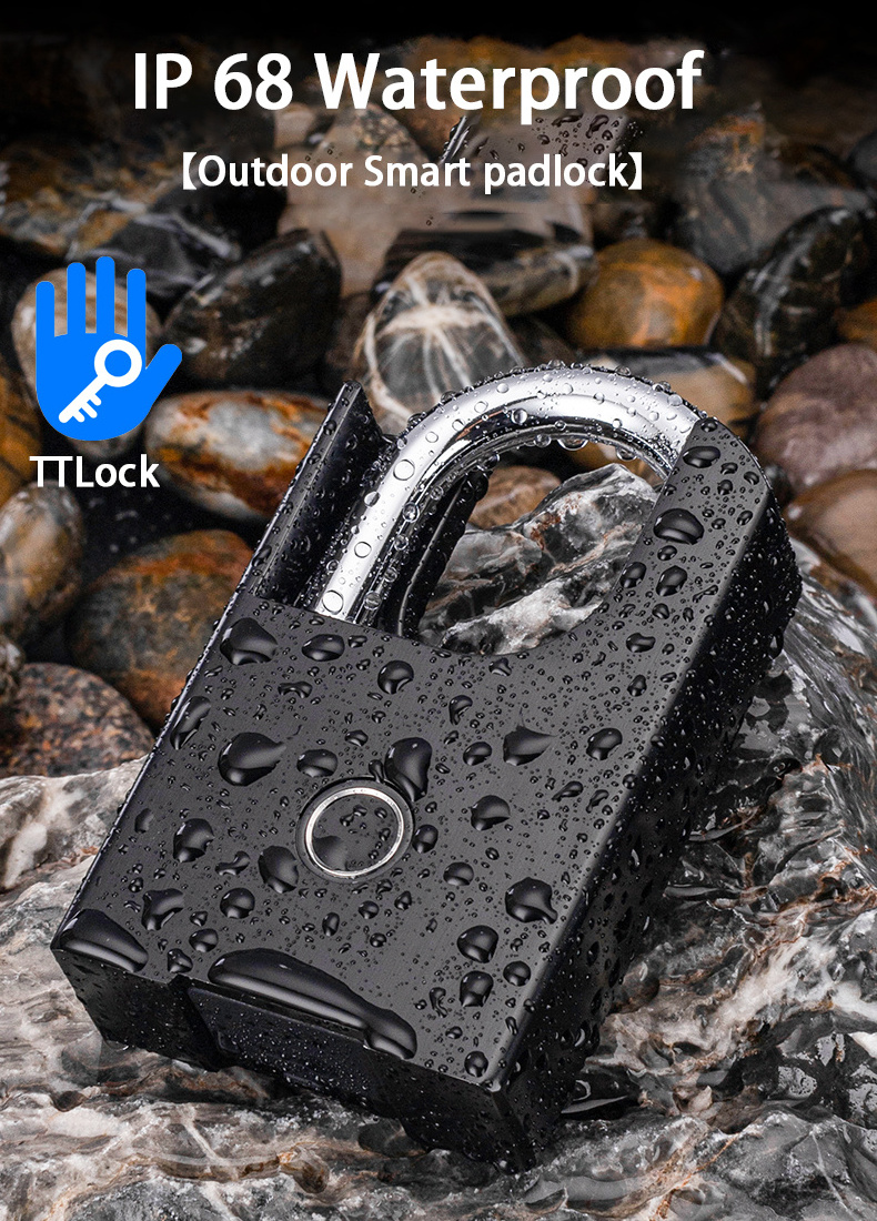 Waterproof Smart Fingerprint Padlock Locker Tuya WIFI APP Unlock Digital Lock Padlock Finger Print Biometric Metal Padlocks