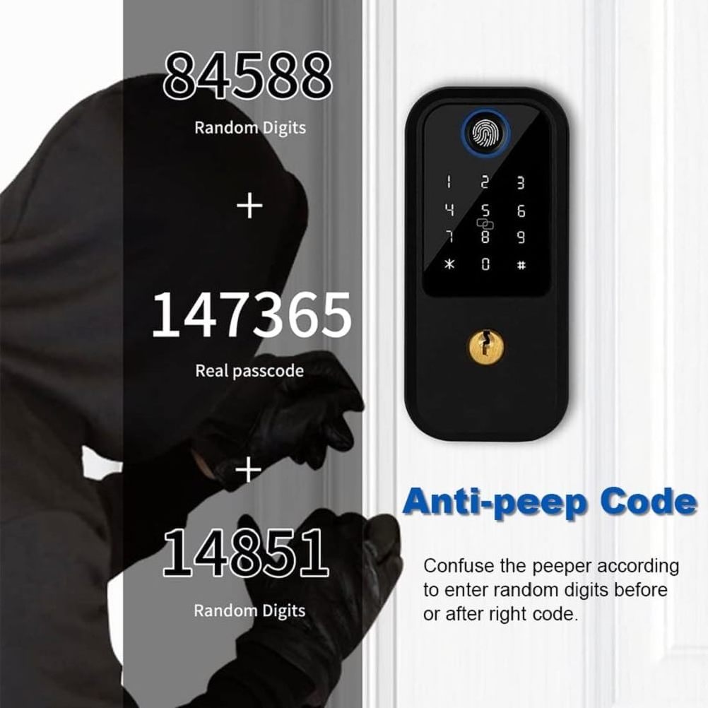 Electronic Fingerprint Key Passcode Card Smart Digital Door Locks Deadbolt Smartkey Deadbolt