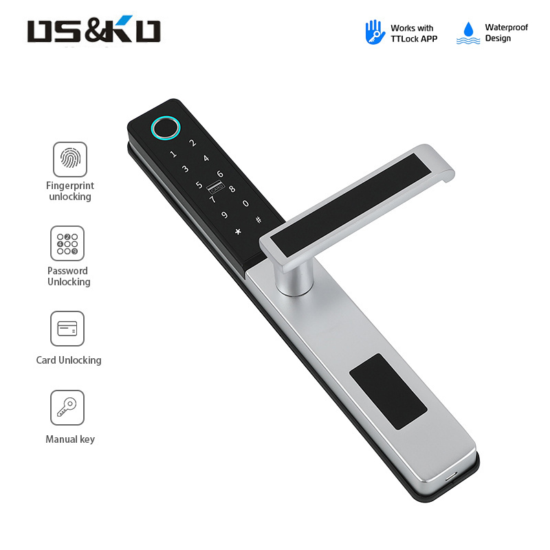 High Security Anti Theft Smart Lock Door Thumbprint Biometric Intelligent Electronic Fingerprint WiFi TTLock Sliding Door Lock