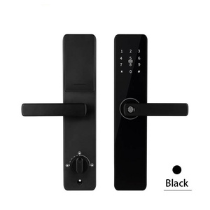 WiFi Tuya APP Wireless Keyless Electric Smart Door Lock Electric Fingerprint Handle Deadbolt For Wooden Door