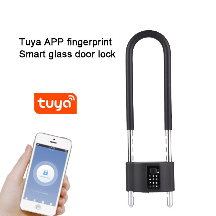 anti theft tuya digital smartphone battery electric electronic u-type bike lock u shape smart rfid fingerprint bicycle lock