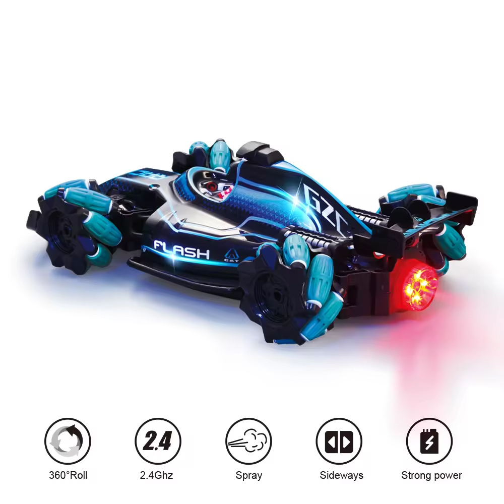 2.4G RC F1 Equation Car Remote Control Air Gesture Stunt Car Omnidirectional Wheel Racing Car Equation with Light and Spray