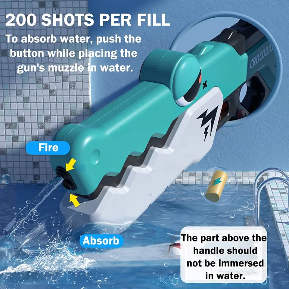 Dinosaur Electric Automatic Water Gun Beach Toys Super Soaker Water Gun Powerful Water Squirt Gun For Adults Kids Summer Toys