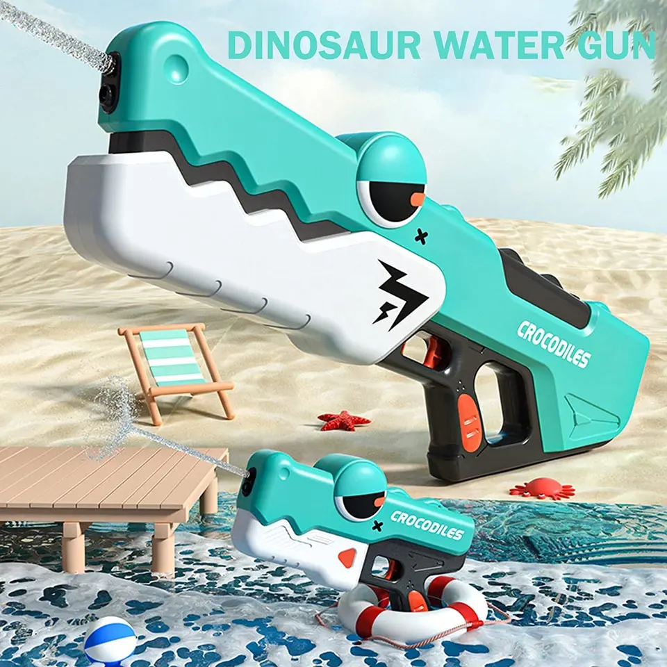 Dinosaur Electric Automatic Water Gun Beach Toys Super Soaker Water Gun Powerful Water Squirt Gun For Adults Kids Summer Toys