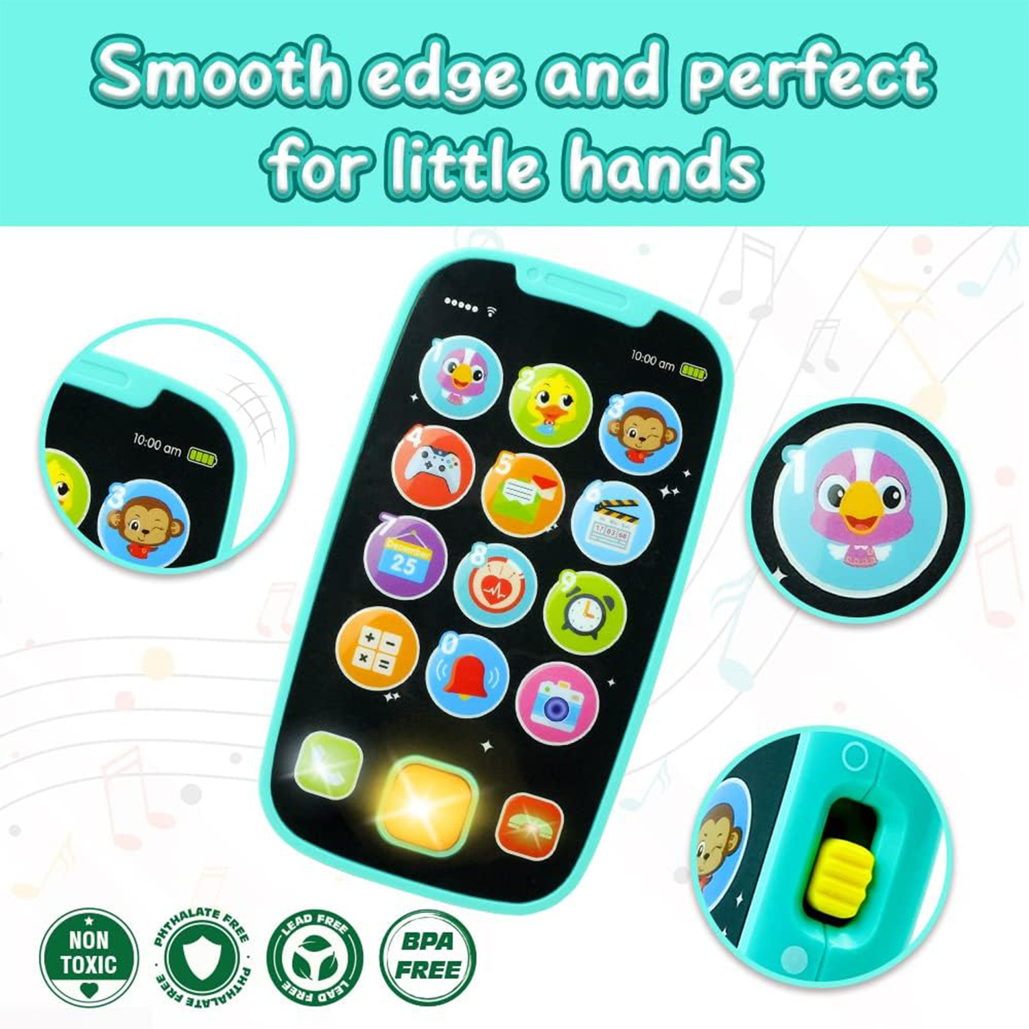 Multifunction Toddler Early Educational Learning Mobile Phone Toy Children Smartphone Baby Toys with Light and Music for Kids