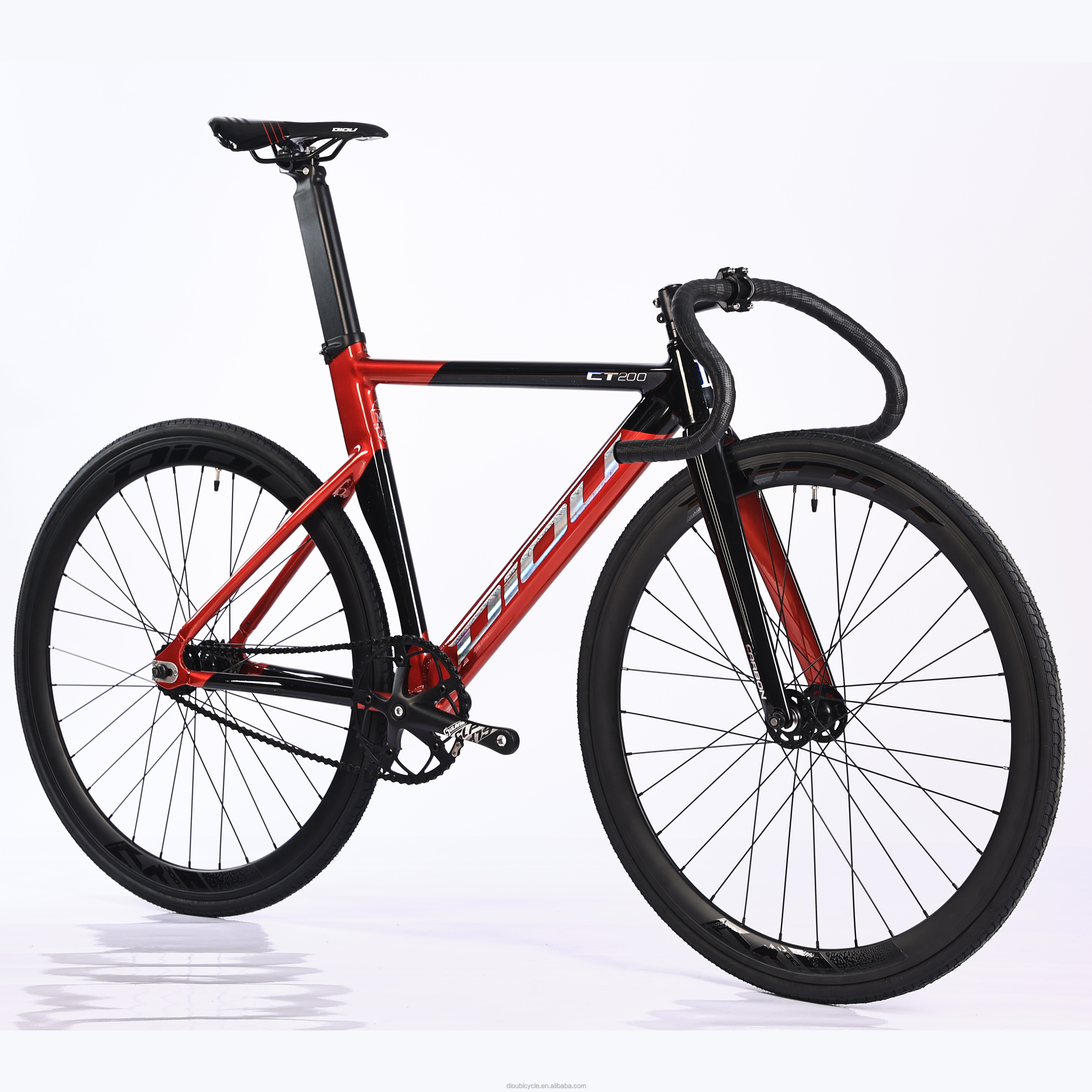 Single Speed Ultralight Student Aluminum Alloy Carbon Fork Fixed Gear Bike 700c Fixie Bicycle