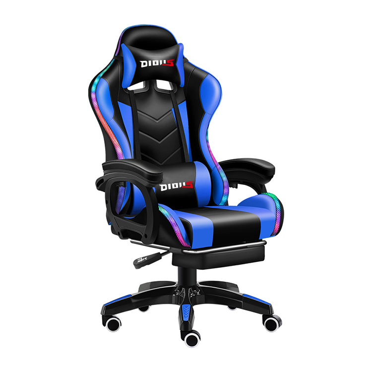 New Style PU Gaming Chair Factory Wholesale Leather Reclining Gamer Chair LED Light Bar Racer RGB Gaming Chair