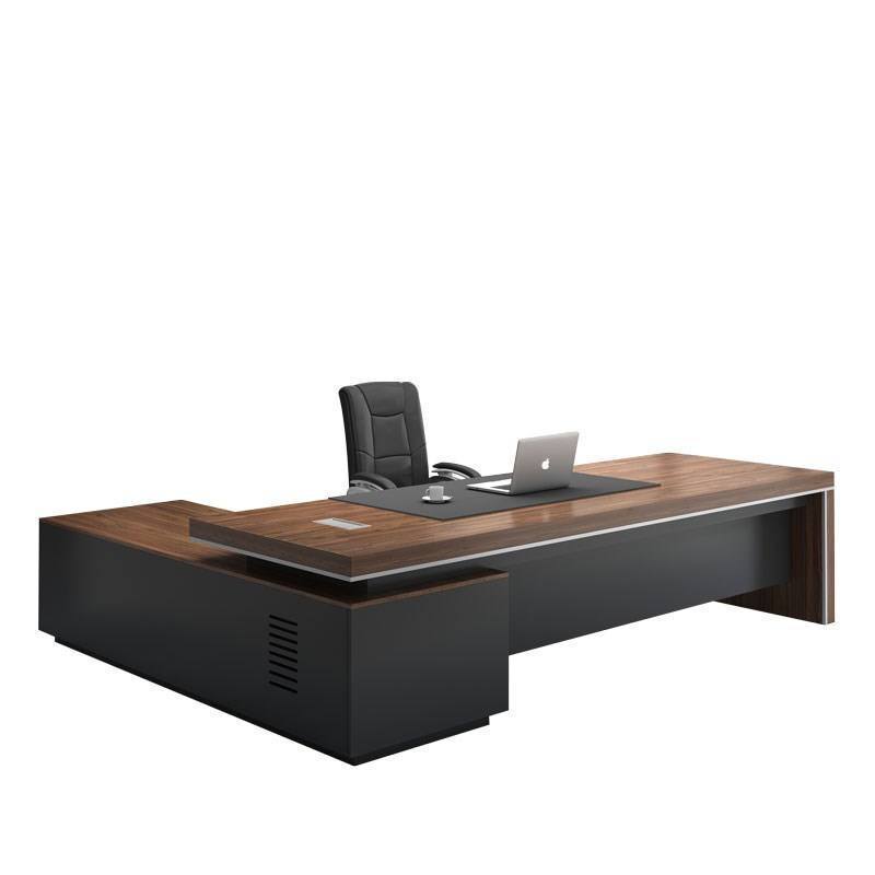 escritorio de oficina modern simple style MDF material L shape boss ceo executive office table desk with cabinet