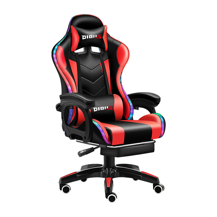 New Style PU Gaming Chair Factory Wholesale Leather Reclining Gamer Chair LED Light Bar Racer RGB Gaming Chair