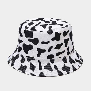 2024 Custom Reversible Bucket Hat Custom Design Leopard Printed Wide Brim Sunscreen Round Fisherman Cap Sublimated Bucket Hats