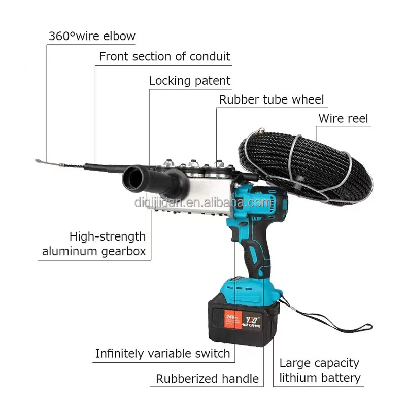 18V Lithium electric threading machine automatic electrical threading machine wire drawing lead tool power pipe threader