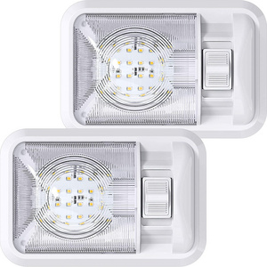 RV LED Ceiling Double Dome Light Fixture ON Off Switch Interior Lighting for Car/RV/Trailer/Camper/Boat DC 11-18V