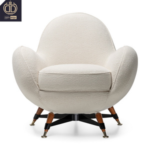 luxury modern small teddy boucle arm chair lounge white office boucle chair sherpa living room boucle chair