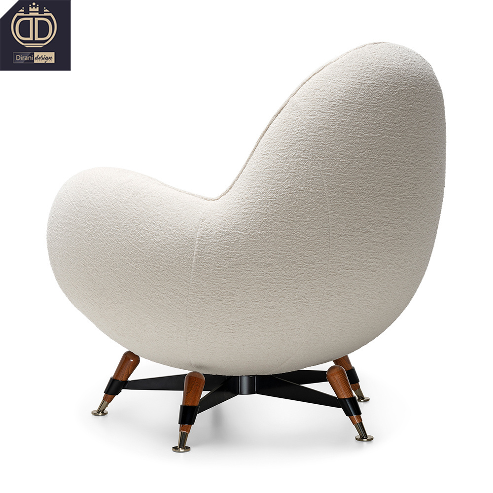 luxury modern small teddy boucle arm chair lounge white office boucle chair sherpa living room boucle chair