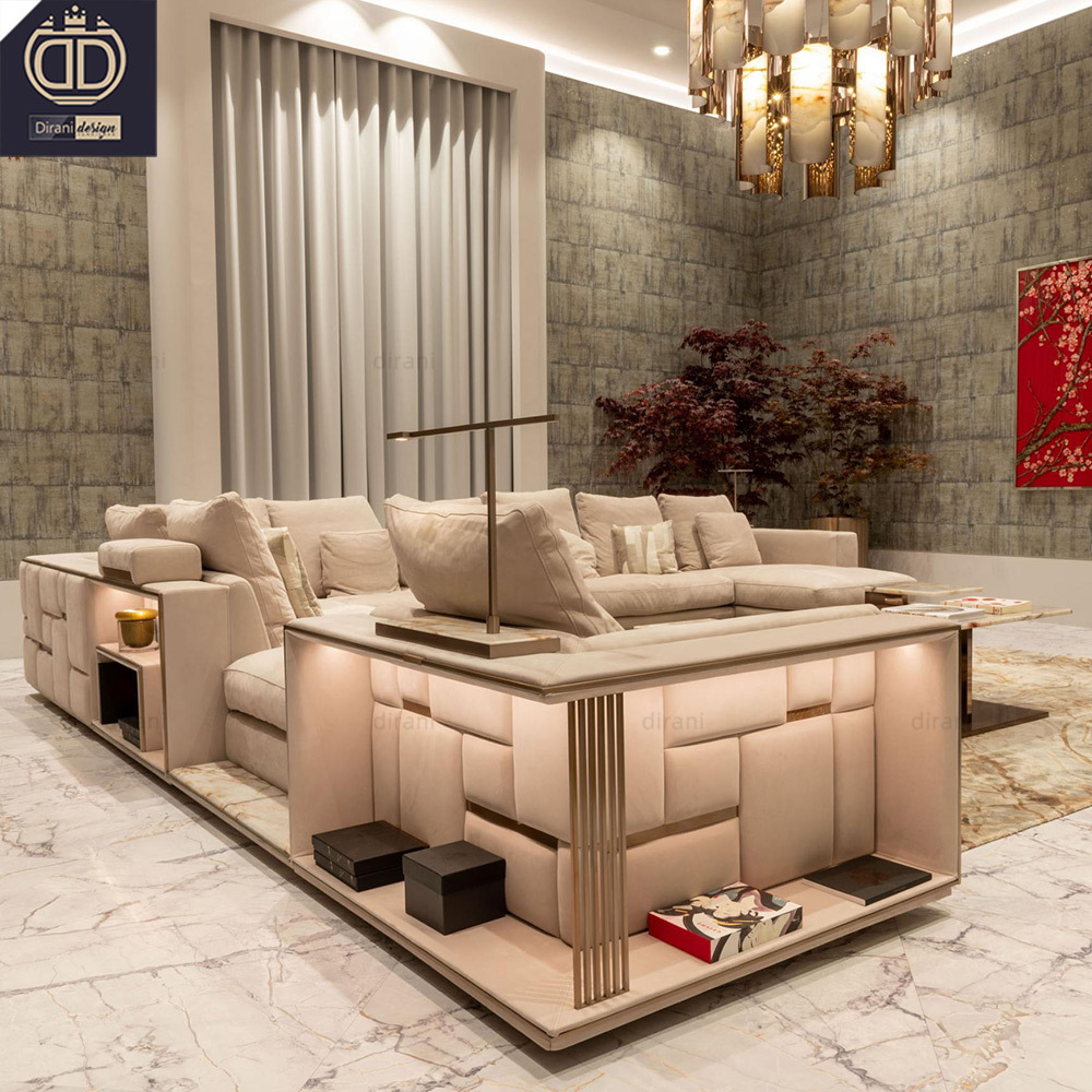 luxury custom made villa furniture modular sofa one stop solution modern Italian high end villa furniture