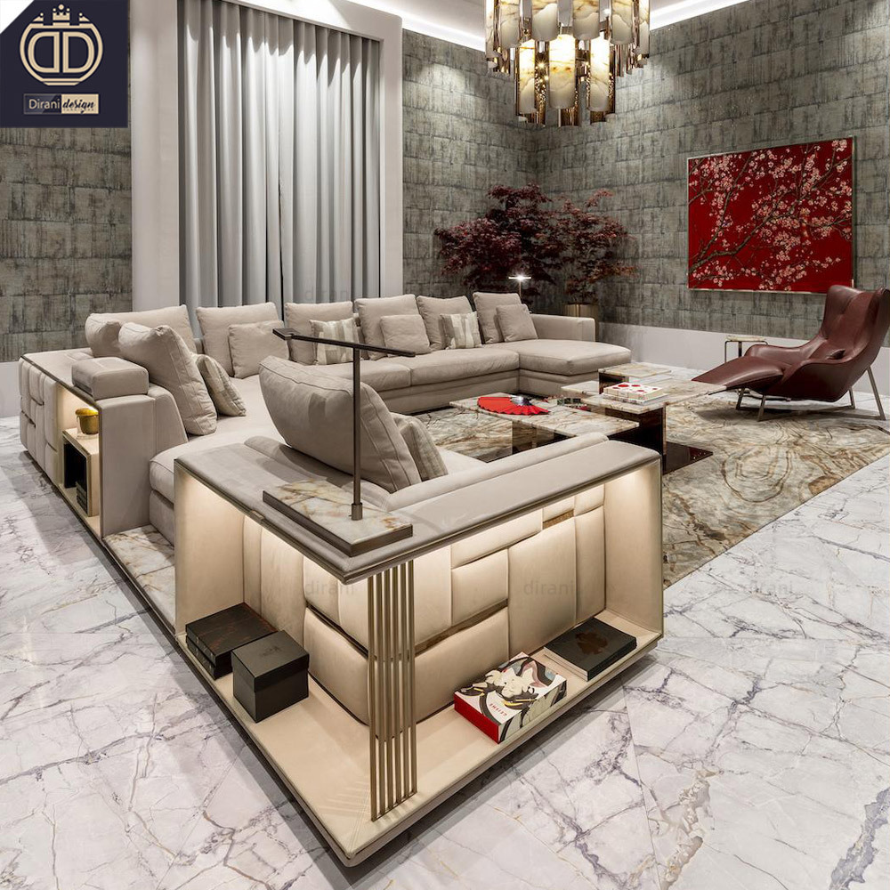 luxury custom made villa furniture modular sofa one stop solution modern Italian high end villa furniture