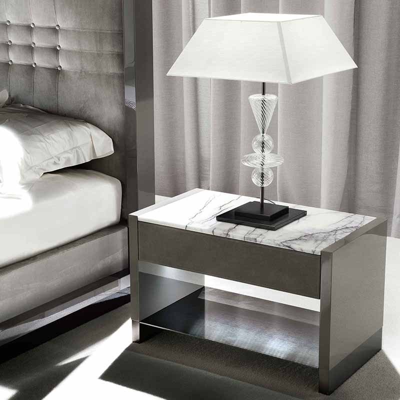 super modern home furniture black function hidden secret space marble top bedroom luxury night stand bedside table